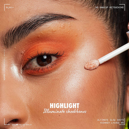 Ultimate Glow Shots -  Sombras loquidas shimmer con vitamin c